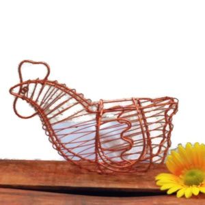 Wire Chicken Rooster Basket Farmhouse